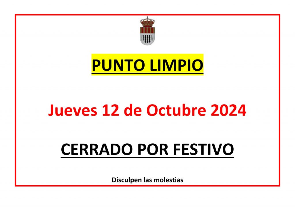 Cerrado Punto Limpio 12 de Octubre 2024